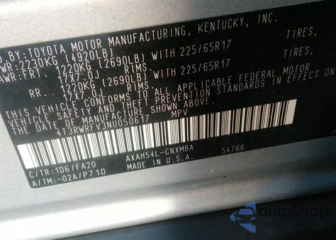 2022 Toyota Rav4 Hybrid Xle from USA, damaged, VIN 4T3RWRFV3NU050617